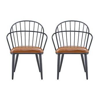 Emma Upholstered Dining Chairs with Metal Legs (Set of 2) by Christopher Knight Home