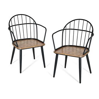Emma Upholstered Dining Chairs with Metal Legs (Set of 2) by Christopher Knight Home