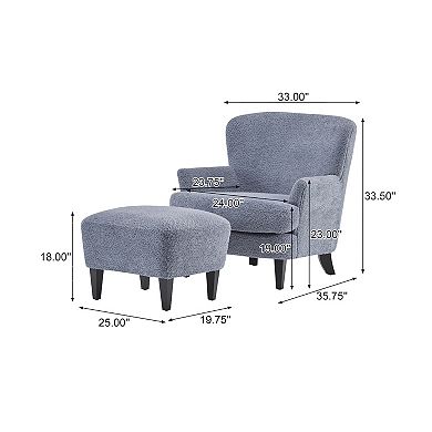 Gerald Upholstered Club Chair and Ottoman Set by Christopher Knight Home