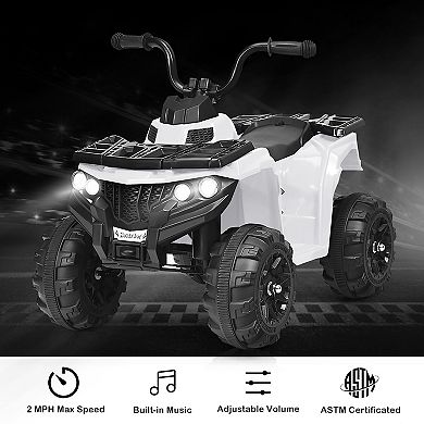 Gymax Kids Ride On Car 6V Battery Powered ATV w/4 Anti-skid Wheels Music Player