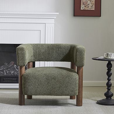 Clara Boucle Upholstered Accent Armchair by Christopher Knight Home