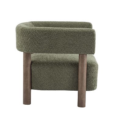 Clara Boucle Upholstered Accent Armchair by Christopher Knight Home