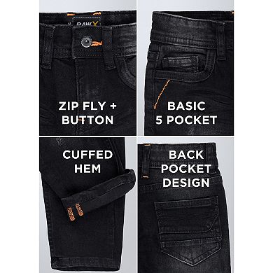 Toddler Boys 2t-4t Fashion Distressed Jeans With Contrast Neon Stitch