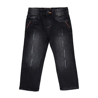 Toddler Boys 2t-4t Fashion Distressed Jeans With Contrast Neon Stitch