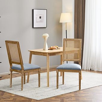 Christopher Knight Home Set of 2 French Country Dining Chairs with Cane Backrest Fluted Legs