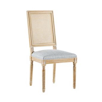 Christopher Knight Home Set of 2 French Country Dining Chairs with Cane Backrest Fluted Legs