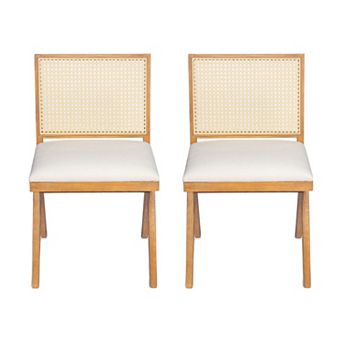 Chandigarh Cane Dining Chairs with Cushion (Set of 2) by Christopher Knight Home