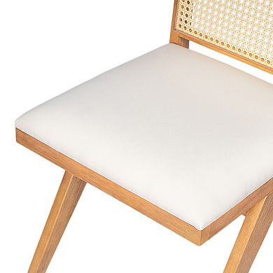 Chandigarh Cane Dining Chairs with Cushion (Set of 2) by Christopher Knight Home