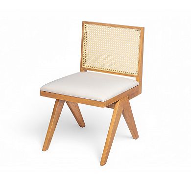 Chandigarh Cane Dining Chairs with Cushion (Set of 2) by Christopher Knight Home