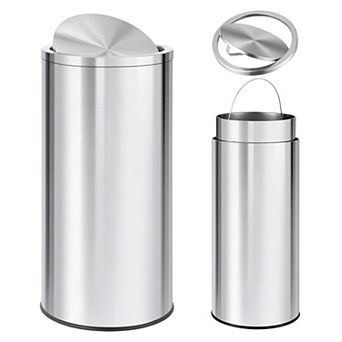 18.5 Gallon (70L) Silver Stainless Steel Kitchen Trash Can​