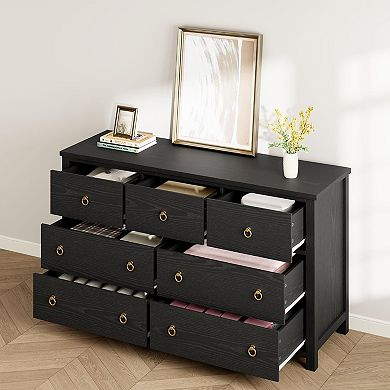Tall 7-Drawer Dresser, Clothes Storage Cabinet for Bedroom & Closet Organization