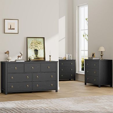 Tall 7-Drawer Dresser, Clothes Storage Cabinet for Bedroom & Closet Organization