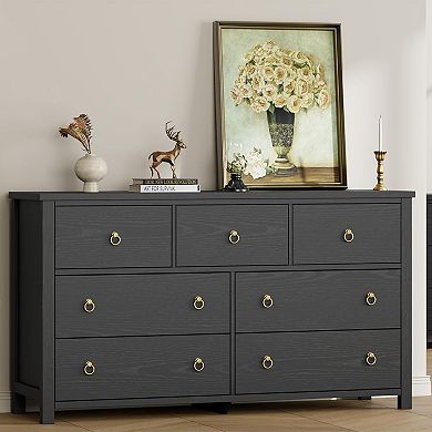 Tall 7-Drawer Dresser, Clothes Storage Cabinet for Bedroom & Closet Organization