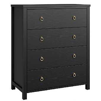 Tall 4-Drawer Dresser, Vertical Storage Cabinet for Closet & Nursery