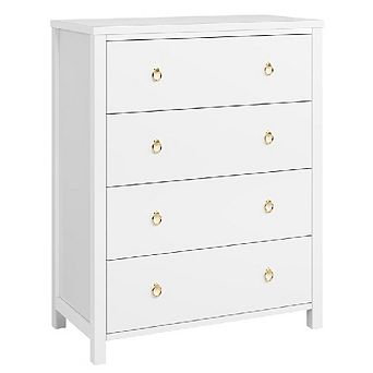 Tall 4-Drawer Dresser, Vertical Storage Cabinet for Closet & Nursery