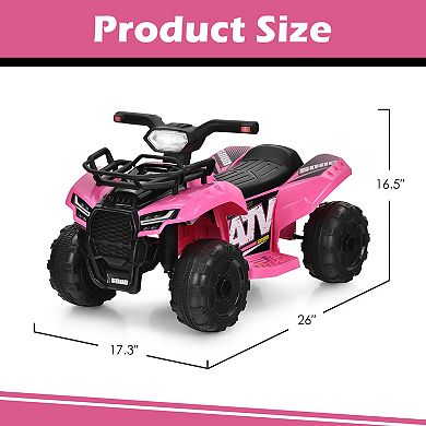 Gymax 6V 4 Wheels ATV Quad Ride On Car Kids Ride-On Toy w/ Music Horn LED Light