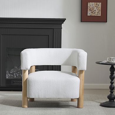 Clara Boucle Upholstered Accent Armchair by Christopher Knight Home