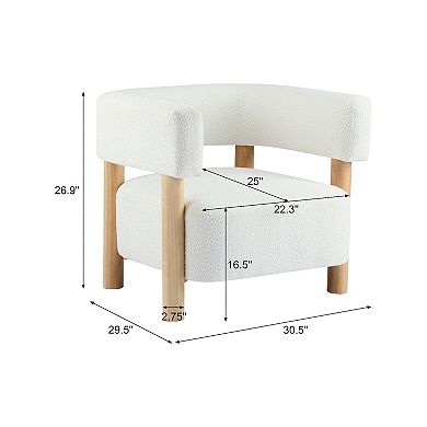 Clara Boucle Upholstered Accent Armchair by Christopher Knight Home