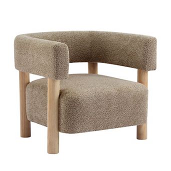 Clara Boucle Upholstered Accent Armchair by Christopher Knight Home