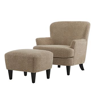 Gerald Boucle Upholstered Club Chair and Ottoman Set by Christopher Knight Home