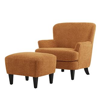 Gerald Boucle Upholstered Club Chair and Ottoman Set by Christopher Knight Home