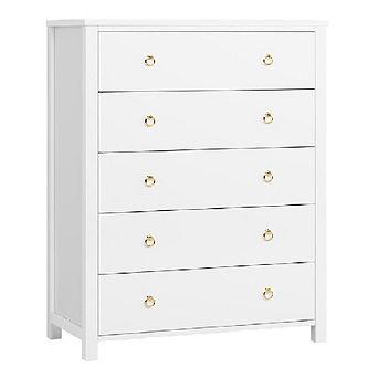 Tall 5-Drawer Dresser, Vertical Storage Cabinet for Closet & Nursery