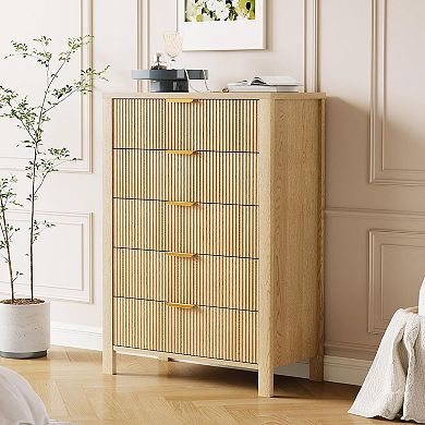 Fluted 5 Drawer Dresser