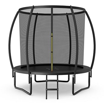 Gymax Recreational Trampoline w/ Ladder Enclosure Net Safety Pad Outdoor