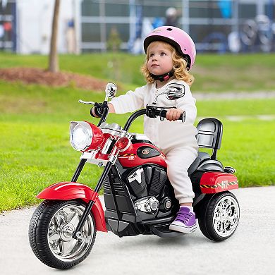Gymax 6V Electric Kids Motorcycle 3-Wheel Ride On Toy w/ Adjustable Headlight
