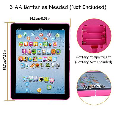 Baby Learning Tablet Toy, Educational Mini Touch Pad for Toddlers Ages 16 with ABC, Numbers & Words
