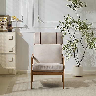 Celia Mid-Century Walnut Armchair with Cushions by Christopher Knight Home