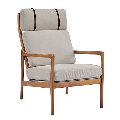 Celia Mid-Century Walnut Armchair with Cushions by Christopher Knight Home
