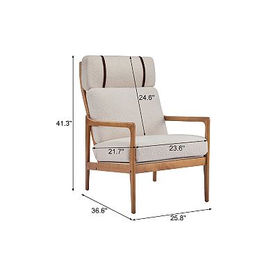 Celia Mid-Century Walnut Armchair with Cushions by Christopher Knight Home