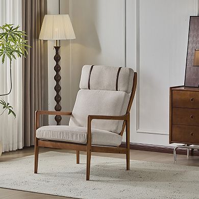 Celia Mid-Century Walnut Armchair with Cushions by Christopher Knight Home
