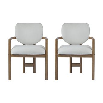Harper Upholstered Rubberwood Arm Dining Chairs (Set of 2) by Christopher Knight Home