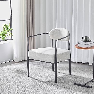 Mara Mid-Century Fabric Accent Armchair in Beige and Black by Christopher Knight Home