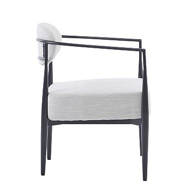 Mara Mid-Century Fabric Accent Armchair in Beige and Black by Christopher Knight Home