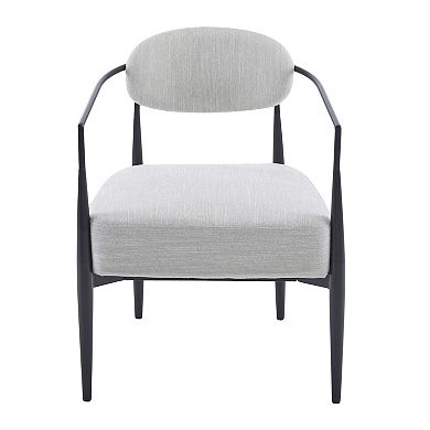Mara Mid-Century Fabric Accent Armchair in Beige and Black by Christopher Knight Home