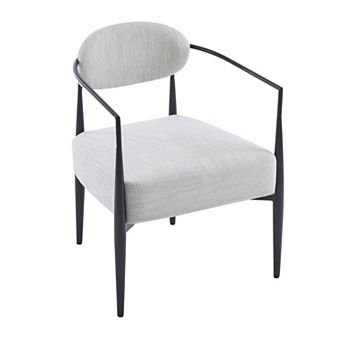 Mara Mid-Century Fabric Accent Armchair in Beige and Black by Christopher Knight Home