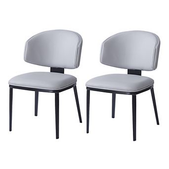 Saira Faux Leather Upholstered Dining Chairs (Set of 2) by Christopher Knight Home