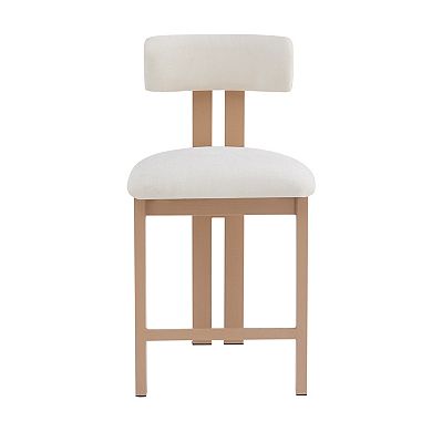 Stylish Round 26.5-inch Stool with Low Back Upholstered Seat (Set of 2) by Christopher Knight Home
