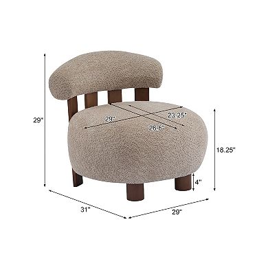 Modern Boucle Fabric Accent Chair by Christopher Knight Home