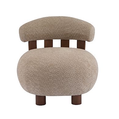 Modern Boucle Fabric Accent Chair by Christopher Knight Home
