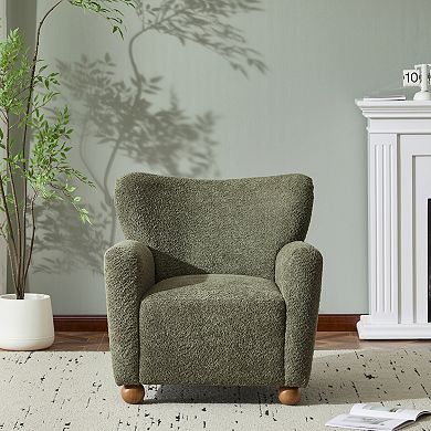 Cozy Wingback Fabric Armchair by Christopher Knight Home