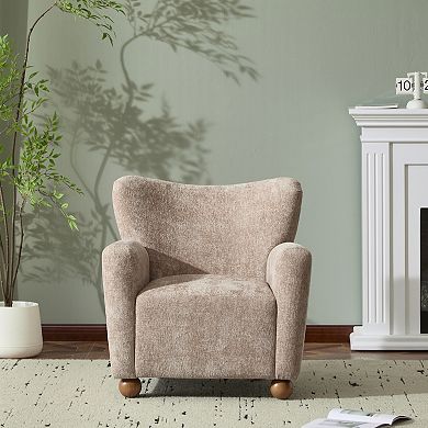 Cozy Wingback Fabric Armchair by Christopher Knight Home