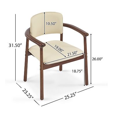 Mia Dining Room Chairs with PU Foam Seat (Set of 2) by Christopher Knight Home
