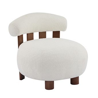 Modern Boucle Fabric Accent Chair by Christopher Knight Home