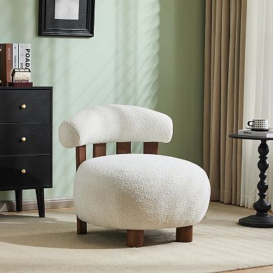 Modern Boucle Fabric Accent Chair by Christopher Knight Home
