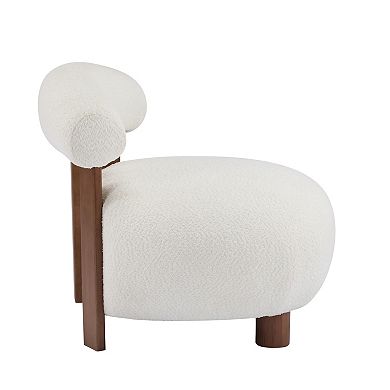 Modern Boucle Fabric Accent Chair by Christopher Knight Home