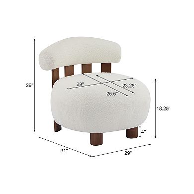 Modern Boucle Fabric Accent Chair by Christopher Knight Home